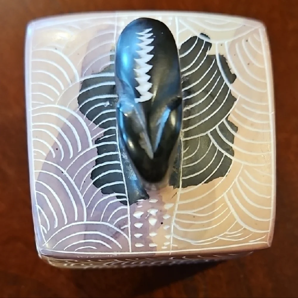 Beautifully Hand Carved Soapstone Cubic Elephant Box
